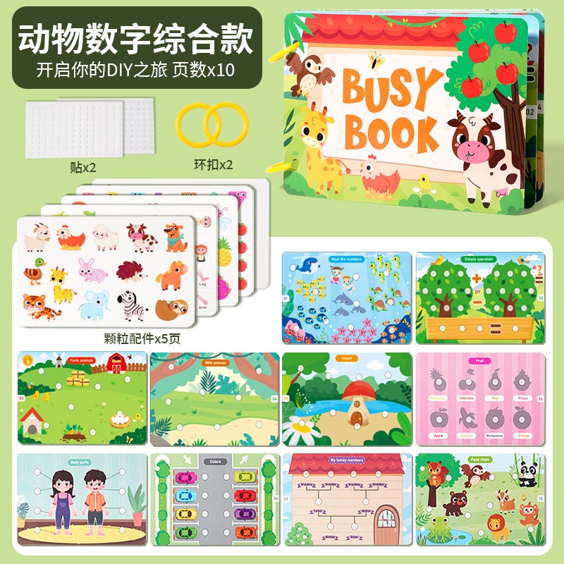 Children'S Enlightening Quiet Book Kindergarten Early Education Educational Velcro Puzzle Toy Repeatedly Tearing Busy Book - Image 1